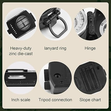 INMAKER Compass, Compass Hiking with Survival Whistle, Luminous Compass Gift for Kids, Apply to Outdoor Survival, Camping and Navigation