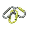ISC  Aluminium KH221 Oval Karabiners  in a Triple- pack, in new vibrant Lemon and Titantium!